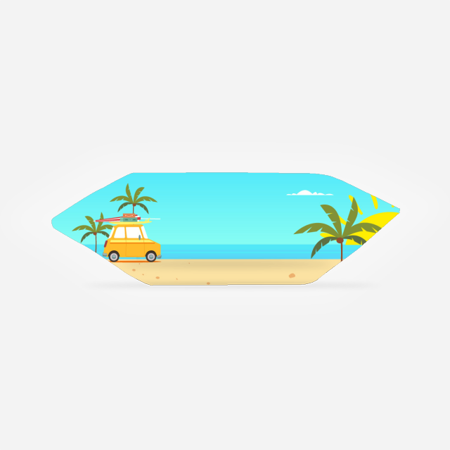 Krówki - Plaża, palmy i auto 