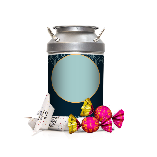 Krówki w kance - Granatowo-zielone wzorki