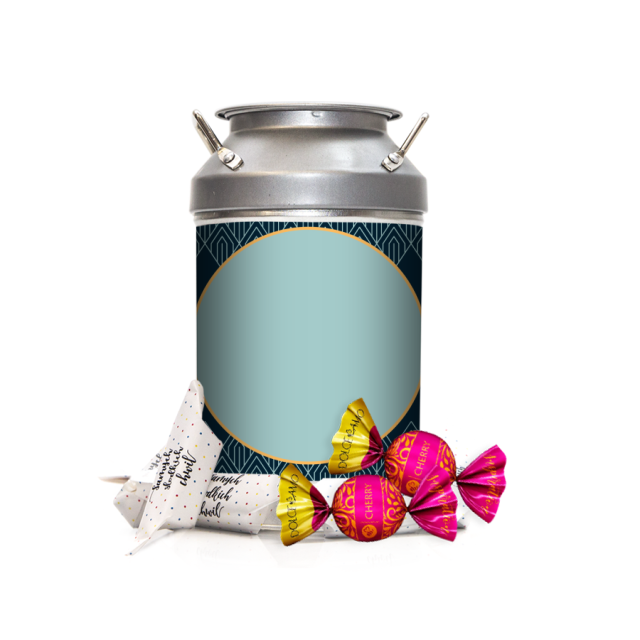 Krówki w kance - Granatowo-zielone wzorki