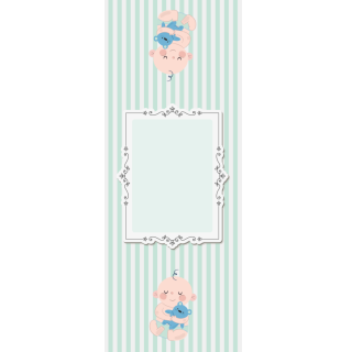 Owijki - Chłopiec z misiem na zielono-niebieskich paskach