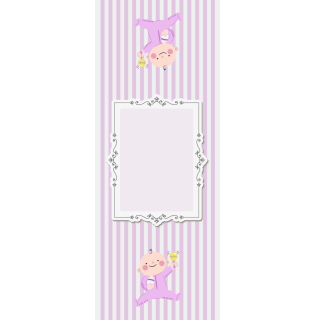 Owijki - Dziewczynka z grzechotką na biało-różowych paskach