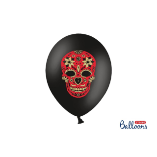 Akcesoria - Balony Dia de los Muertos, Pastel Black, 30 cm - 5 szt.