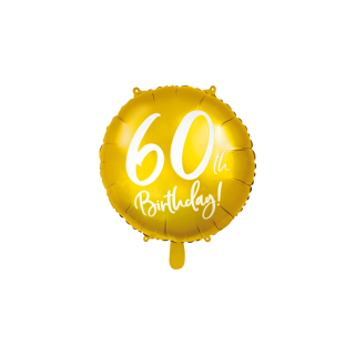 Akcesoria - Balon foliowy 60th Birthday, złoty - 1 szt.