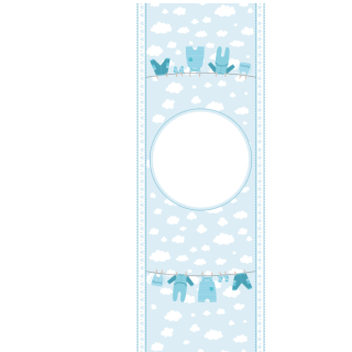 Słodkie pudełka - Niebieskie ubranka na sznurku