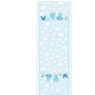 Słodkie pudełka - Niebieskie ubranka na sznurku