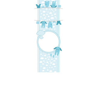 Torebki na cukierki - Niebieskie ubranka na sznurku (kraft) (5 szt)