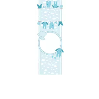 Torebki na cukierki - Niebieskie ubranka na sznurku (kraft) (5 szt)