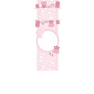 Torebki na cukierki - Różowe ubranka na sznurku (kraft) (5 szt)