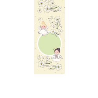 Torebki na cukierki - Zielone kwiaty i aniołki (5 szt)