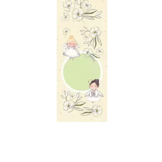 Torebki na cukierki - Zielone kwiaty i aniołki (5 szt)