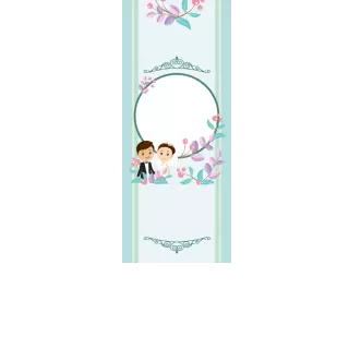 Torebki na cukierki - Para miętowe kwiaty (kraft) (5 szt)