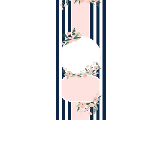 Torebki na cukierki - Różowa wstęga (kraft) (5 szt)