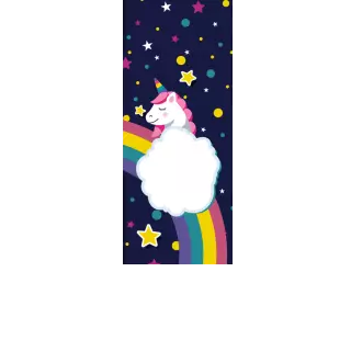 Torebki na cukierki - Jednorożec, kółeczka i gwiazdki (kraft) (5 szt)