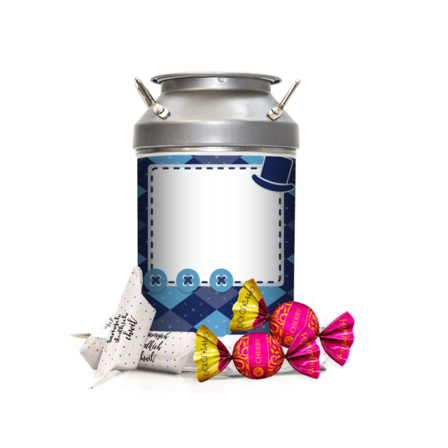 Krówki w kance - Niebieski sweter