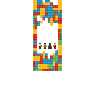 Torebki na cukierki - Kolorowe klocki (kraft) (5 szt)