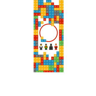 Torebki na cukierki - Kolorowe klocki (kraft) (5 szt)