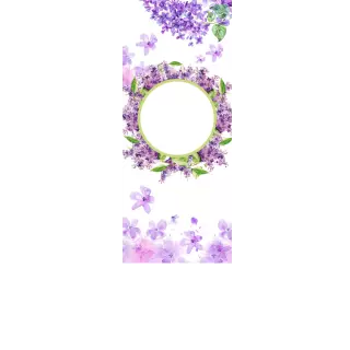 Torebki na cukierki - Fioletowo-zielone kwiatki (kraft) (5 szt)