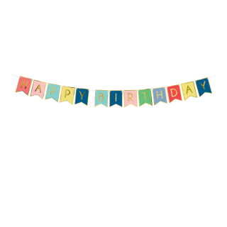 Akcesoria - Baner Happy Birthday, mix, 15 x 175 cm