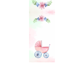 Torebki na cukierki - Różowy wózek i kwiatki (kraft) (5 szt)