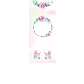 Torebki na cukierki - Różowy wózek i kwiatki (5 szt)