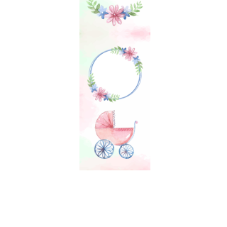 Torebki na cukierki - Różowy wózek i kwiatki (5 szt)