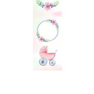 Torebki na cukierki - Różowy wózek i kwiatki (5 szt)