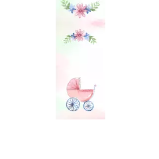 Torebki na cukierki - Różowy wózek i kwiatki (5 szt)