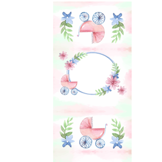 Słodkie pudełka - Różowy wózek i kwiatki