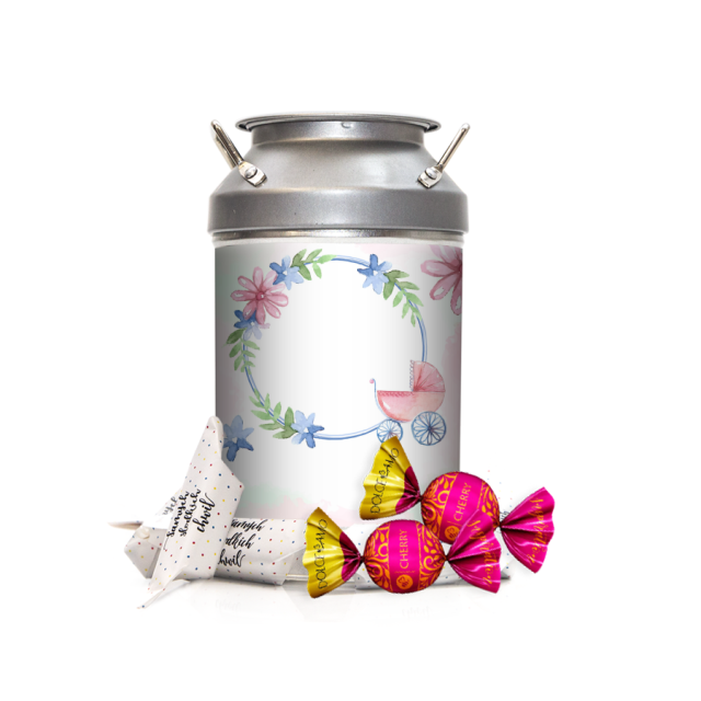 Krówki w kance - Różowy wózek i kwiatki