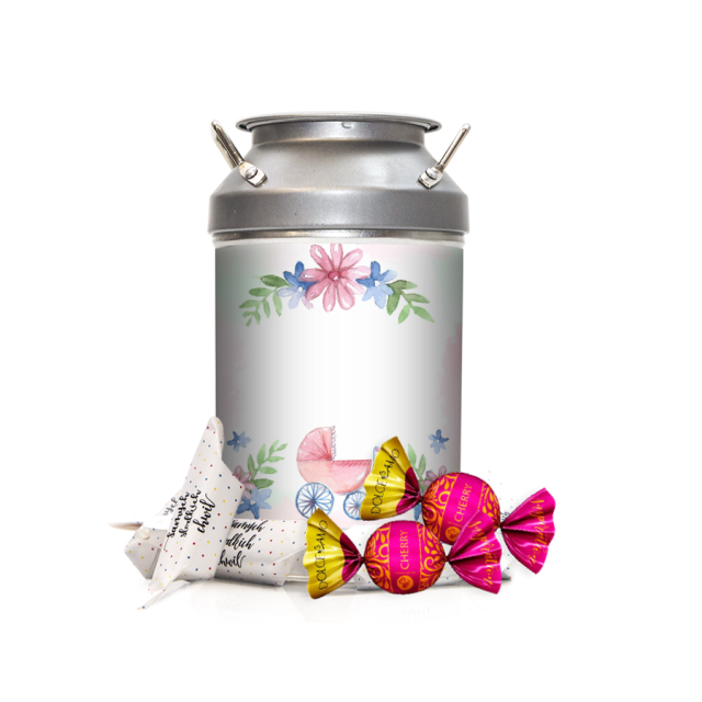 Krówki w kance - Różowy wózek i kwiatki