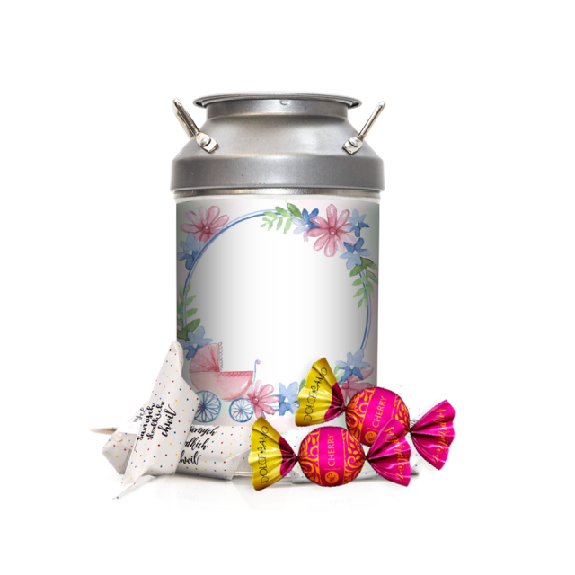 Krówki w kance - Różowy wózek i kwiatki