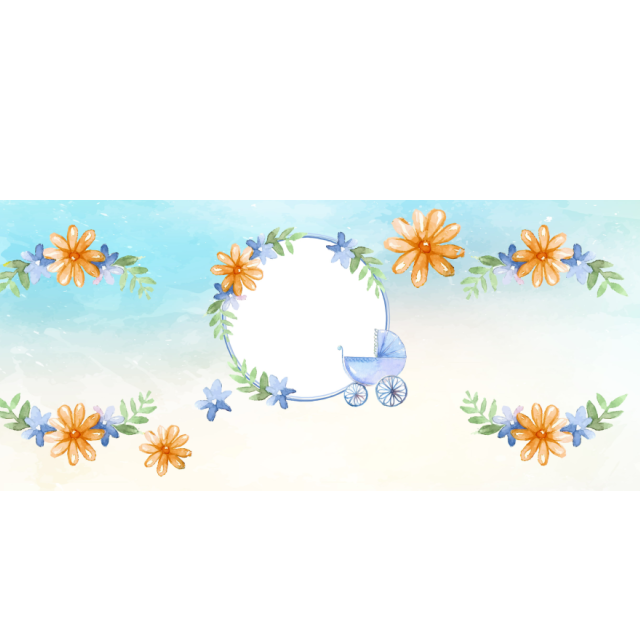 Krówki w kance - Niebieski wózek i kwiatki