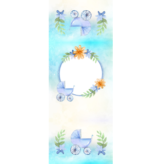 Owijki - Niebieski wózek i kwiatki