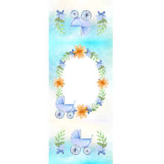 Owijki - Niebieski wózek i kwiatki