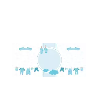 Pudełka na ciasto<br /><small>3 szt.</small> - Niebieskie ubranka na sznurku