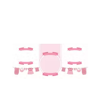 Pudełka na ciasto<br /><small>3 szt.</small> - Różowe ubranka na sznurku