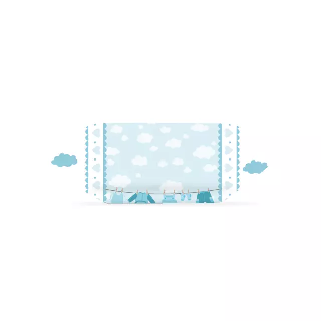 Krówki - Niebieskie ubranka na sznurku