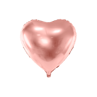 Akcesoria - Balon foliowy Serce, 45cm, różowe złoto