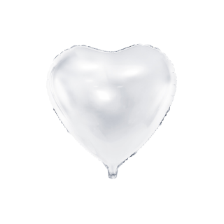 Akcesoria - Balon foliowy Serce, 45cm, biały