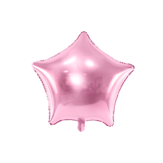 Akcesoria - Balon foliowy Gwiazdka, 48cm, jasny różowy