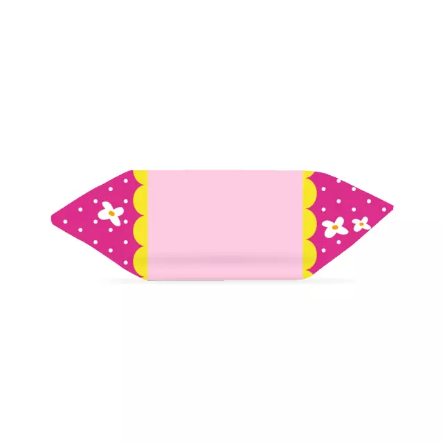 Krówki - Różowy w białe kwiatki