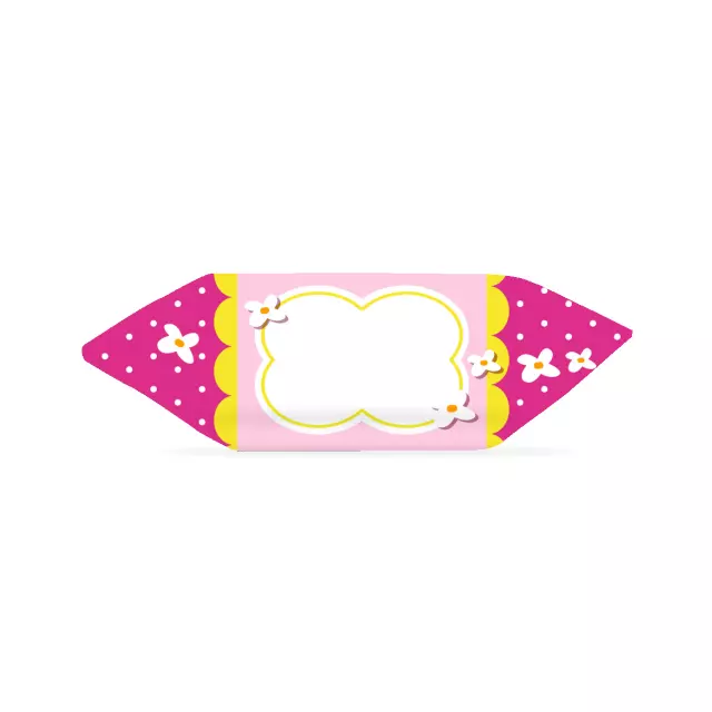 Krówki - Różowy w białe kwiatki