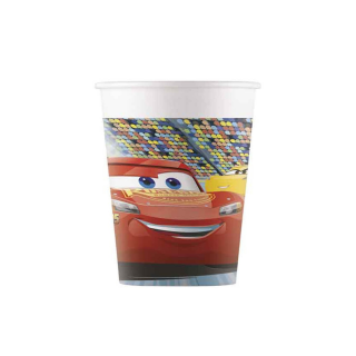 Akcesoria - Kubeczki papierowe Cars 3, 200 ml, 8 szt.