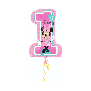 Akcesoria - Balon foliowy cyfra 1, MINNIE Mouse 1st Birthday