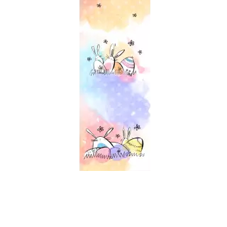 Torebki na cukierki - Tęczowe zajączki (kraft) (5 szt)