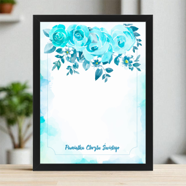 Plakaty 30cm x 40cm - Błękitny  chrzest
