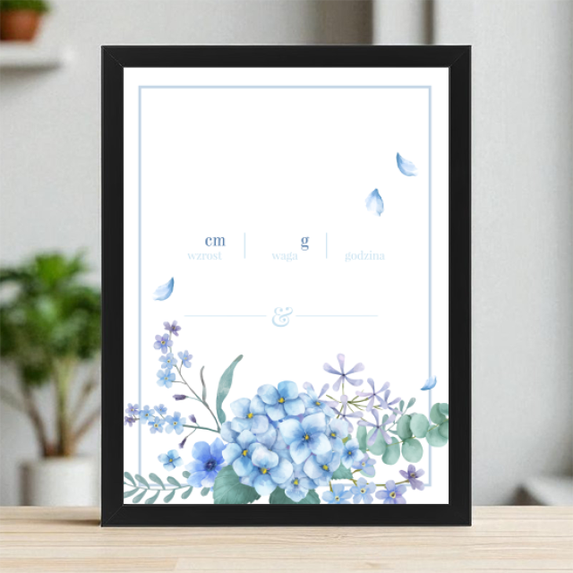 Plakaty 30cm x 40cm - Hortensje dla chłopca