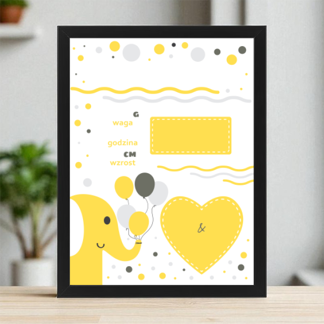 Plakaty 30cm x 40cm - Radosny słonik