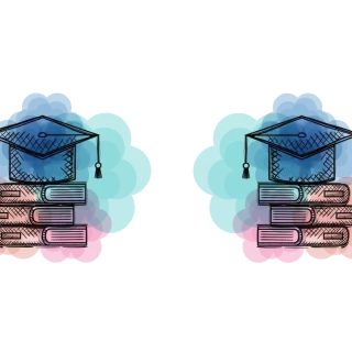 Kubki personalizowane - Czapka absolwenta i książki