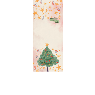 Torebki na cukierki - Choinka i gwiazdki (kraft) (5 szt)